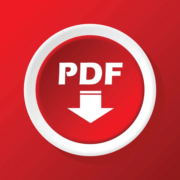 Icono de descarga PDF en rojo — Vector de stock