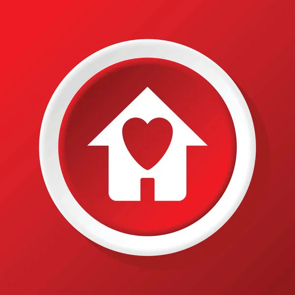 Beloved house icon on red — Stock Vector