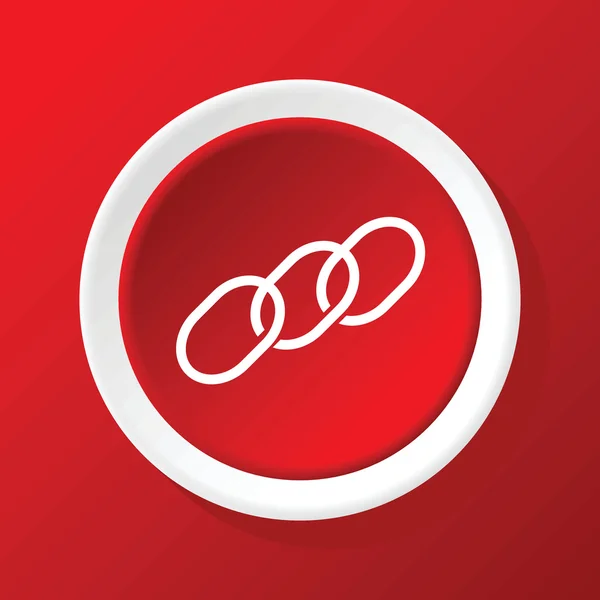 Ikona łańcucha na czerwono — Wektor stockowy
