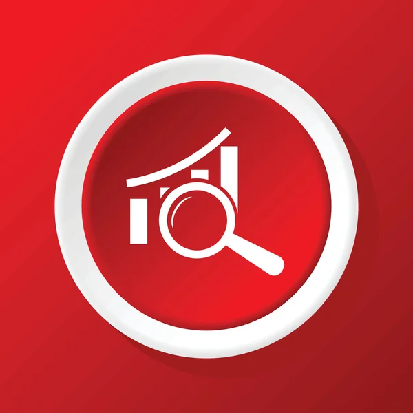 Examine graphic icon on red — Stock Vector