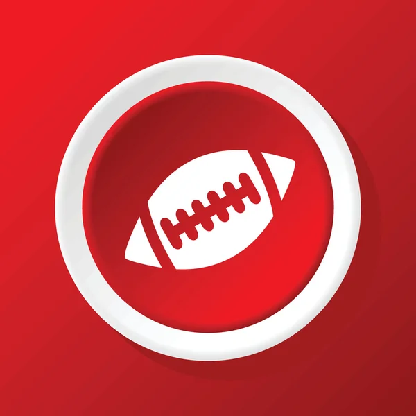 Reugby ball icon on red — стоковый вектор