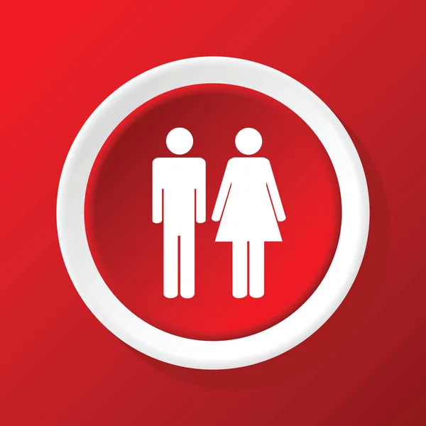 Icône couple sur rouge — Image vectorielle