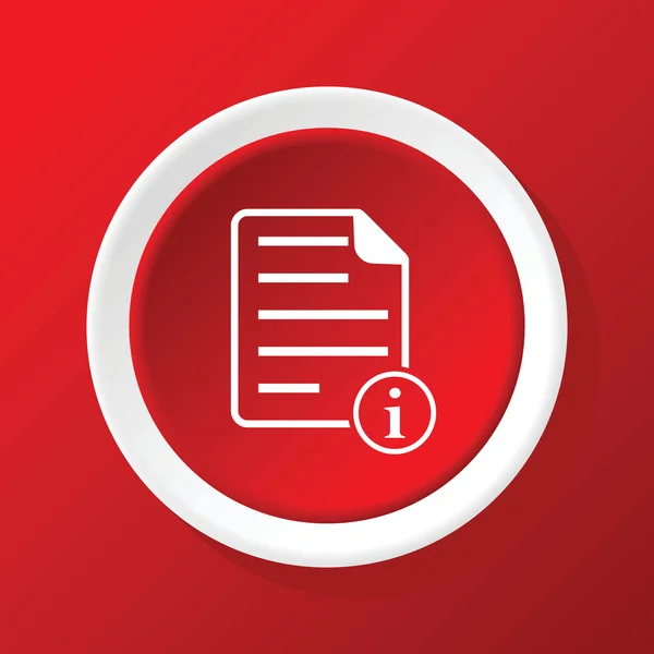 Icône du document d'information sur rouge — Image vectorielle