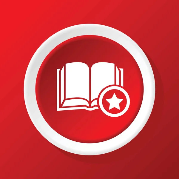 Icono de libro favorito en rojo — Vector de stock