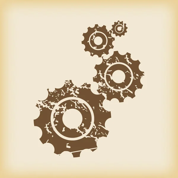 Кнопка "Grungy gears" — стоковый вектор