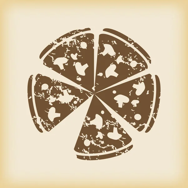 Icône de pizza grungy — Image vectorielle