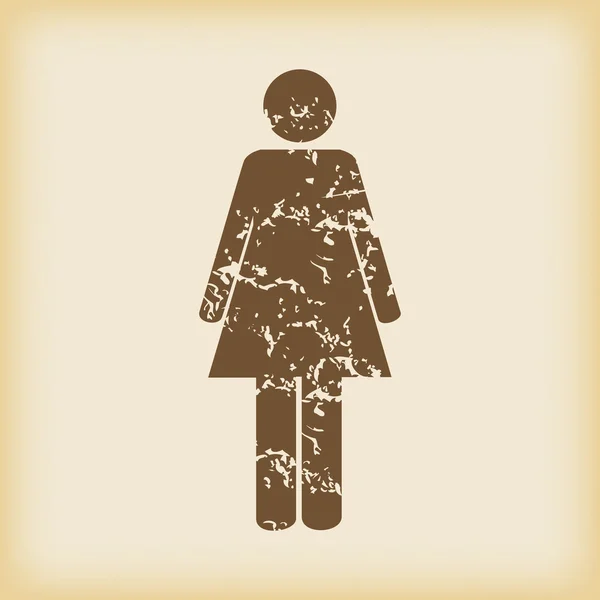 Grungy vrouw pictogram — Stockvector