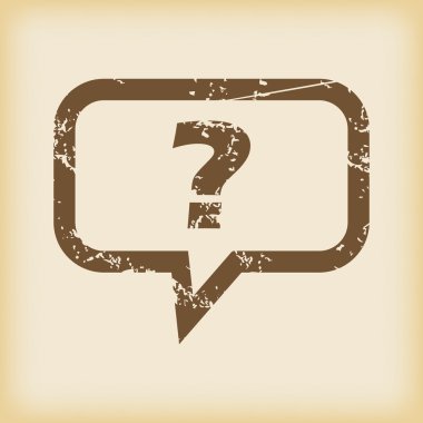 Grungy question icon clipart