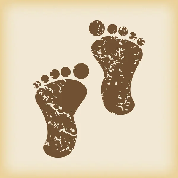 Grungy footprint icon — Stock Vector