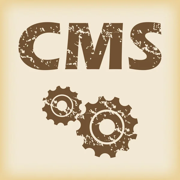Icona impostazioni CMS Grungy — Vettoriale Stock