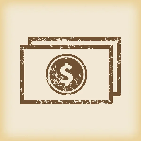 Grungy dollar bill pictogram — Stockvector