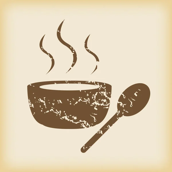 Grungy sopa caliente icono — Vector de stock