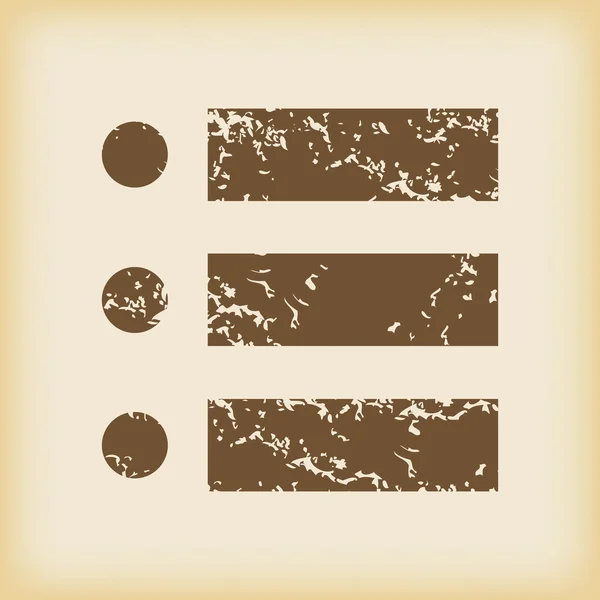 Grungy icône de liste en pointillés — Image vectorielle