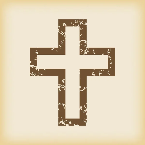 Grungy icona della croce cristiana — Vettoriale Stock