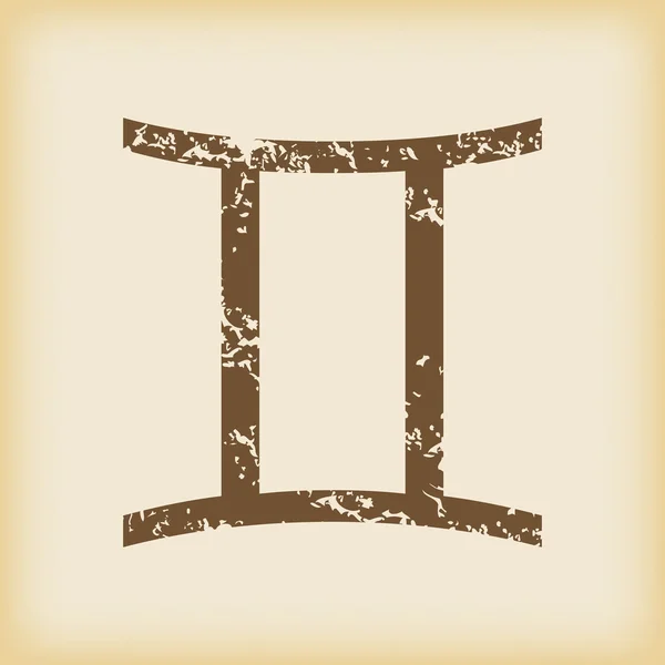 Grungy icono de Géminis — Archivo Imágenes Vectoriales