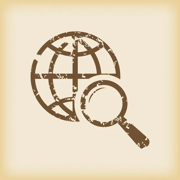 Grungy global search icon — Stock Vector