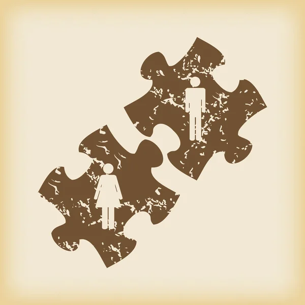 Gente gruñona puzzle icono — Vector de stock