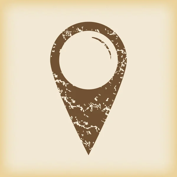 Grungy icono de puntero de mapa — Vector de stock