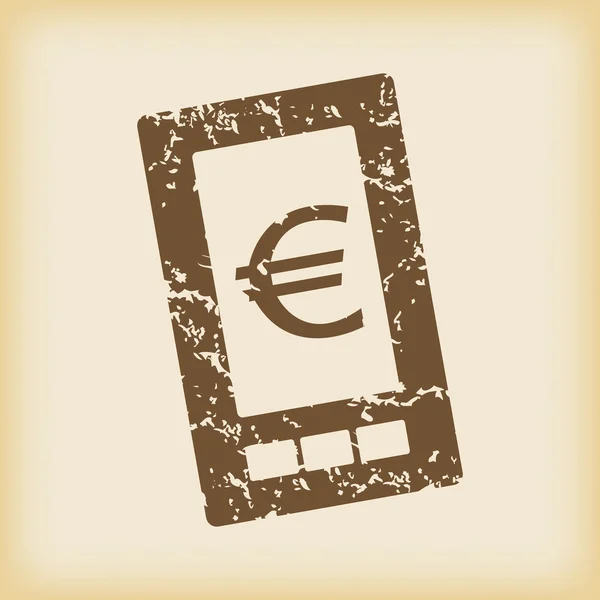 Icône Grungy euro à l'écran — Image vectorielle