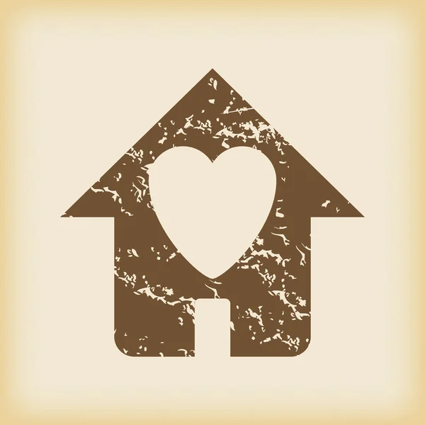 Grungy beloved house icon — Stock Vector