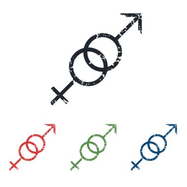 Cinsiyet sembolleri grunge Icon set