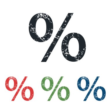 Yüzde grunge Icon set