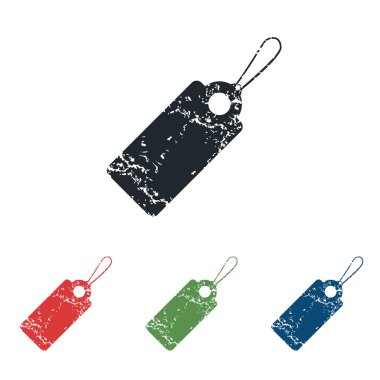 Dize etiketi grunge Icon set