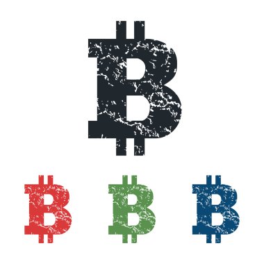 Bitcoin grunge Icon set