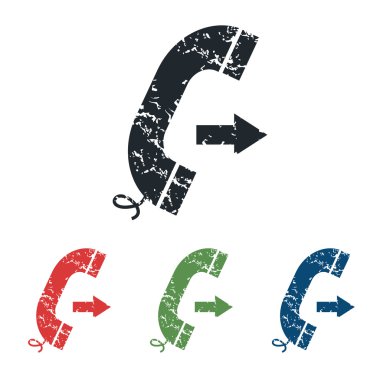 Giden çağrı grunge Icon set