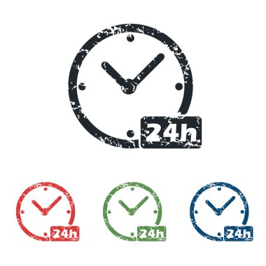 24 saat workhours grunge Icon set