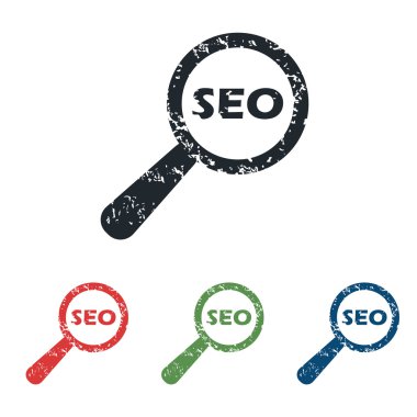 SEO arama grunge Icon set