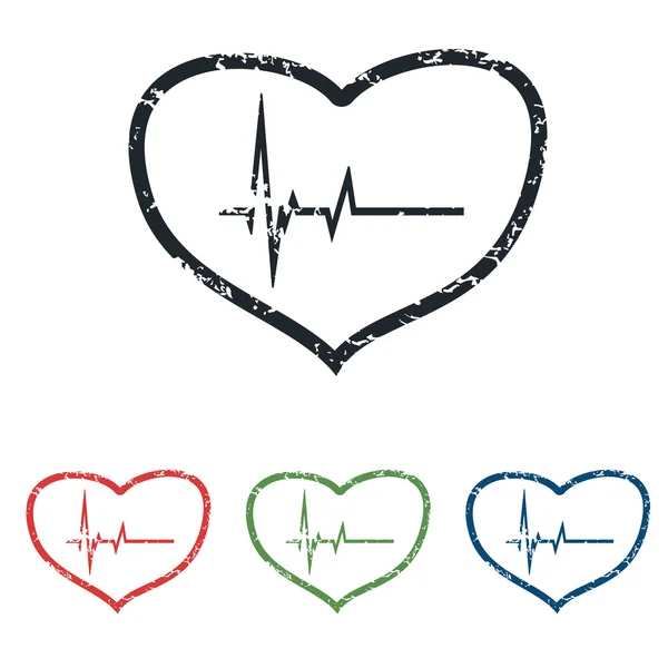 Cardiology grunge icon set — Stock Vector