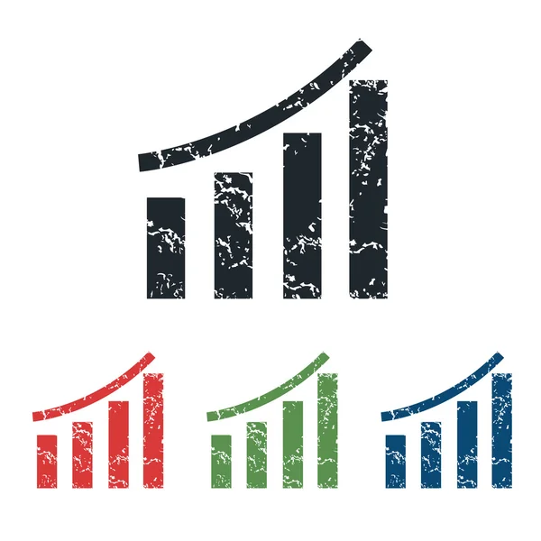 Set di icone grunge grafiche finanziarie — Vettoriale Stock