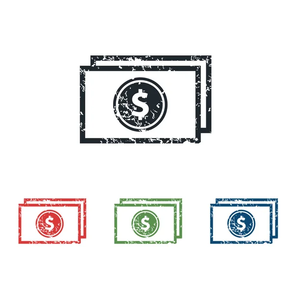 Dollar Bill jeu d'icône grunge — Image vectorielle
