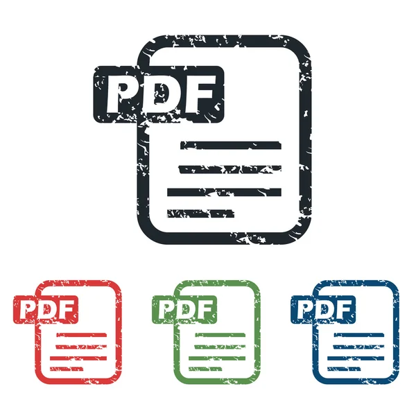 PDF-Datei-Grunge-Icon-set — Stockvektor