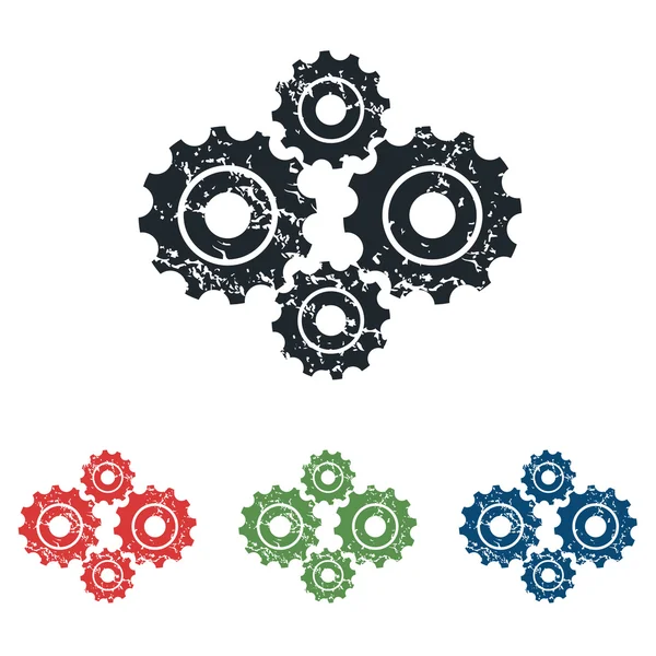 Cogs grunge icon set — Stock Vector