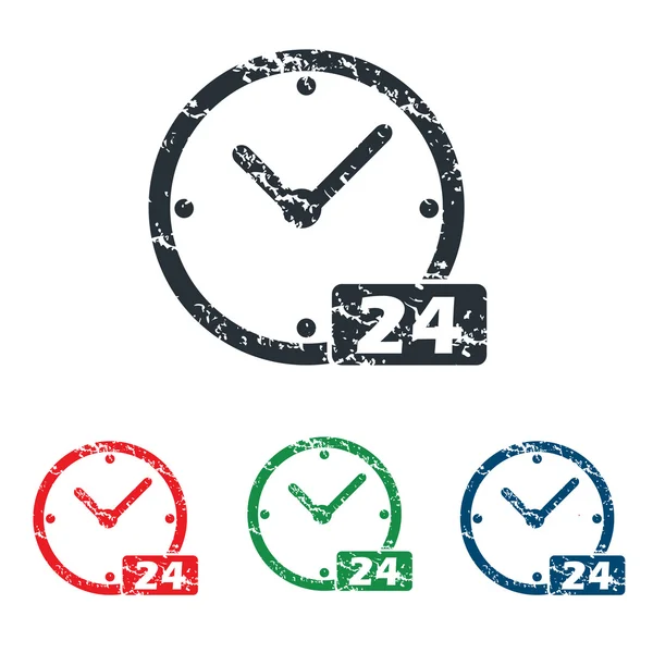 24 workhours grunge icon set — Stock Vector