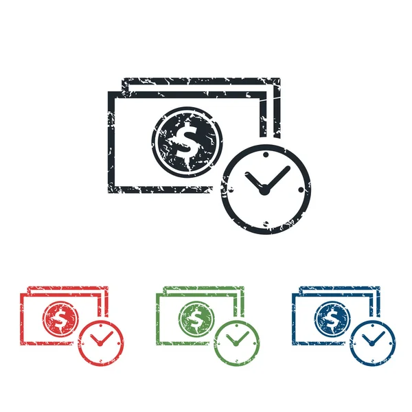 Dinero tiempo grunge icono conjunto — Vector de stock