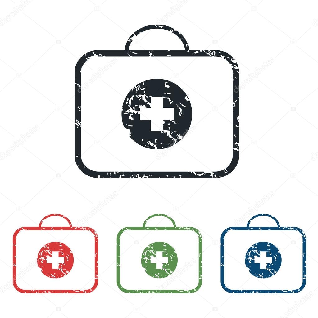 First aid grunge icon set