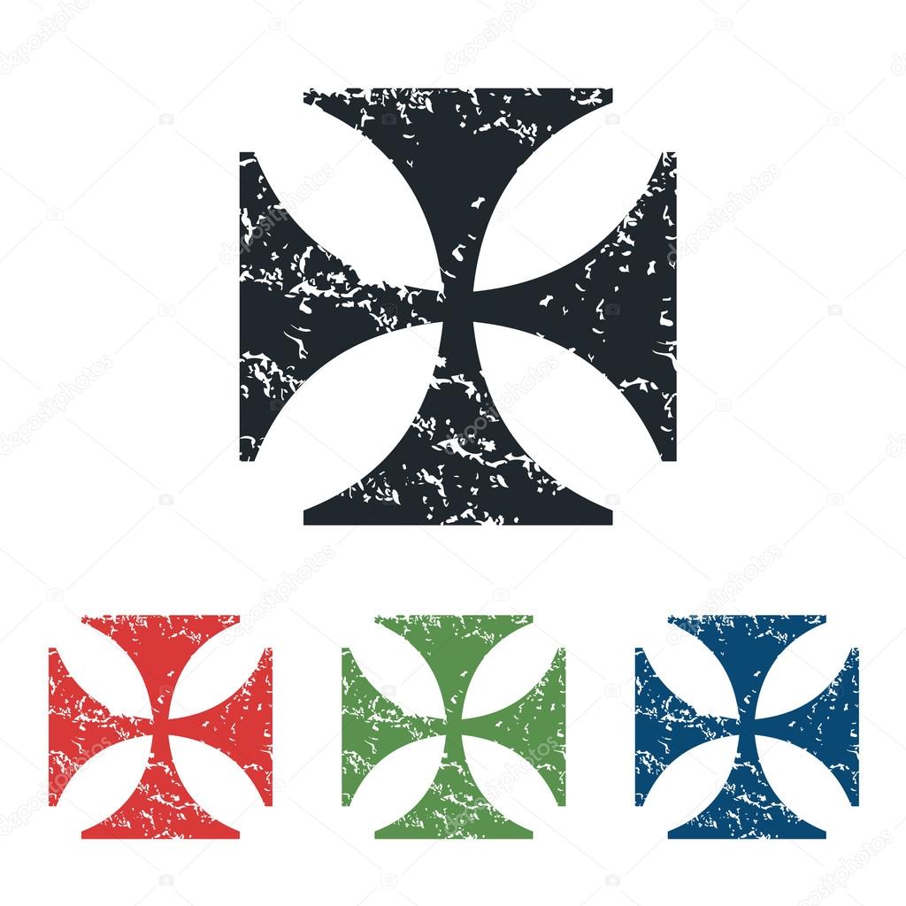 Maltese cross grunge icon set