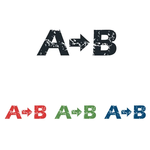 A-B grunge icon set — Stock Vector