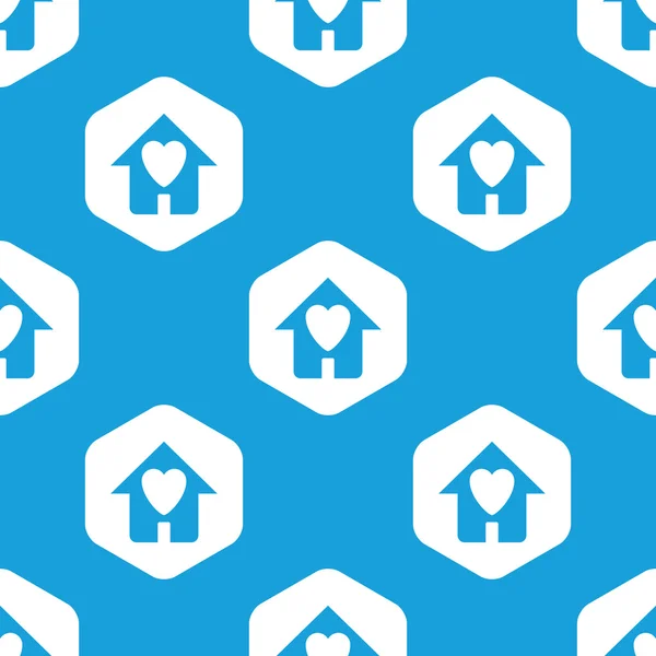 Älskade hus hexagon mönster — Stock vektor