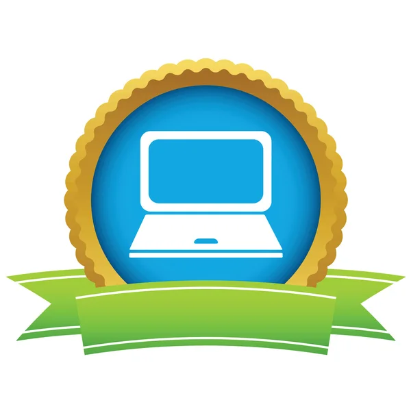 Laptop icona rotonda — Vettoriale Stock