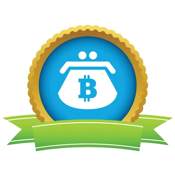 Bitcoin bolso redondo icono — Vector de stock