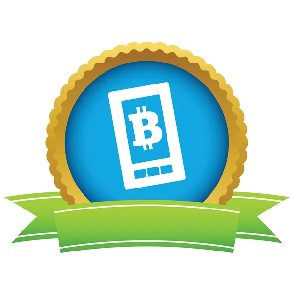Bitcoin na obrazovce kolo ikona — Stockový vektor