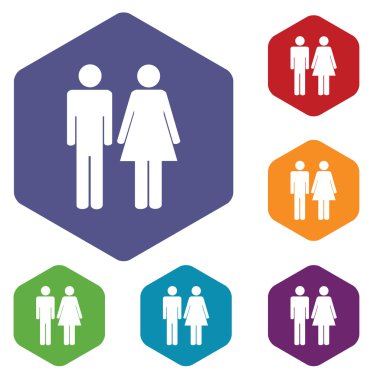 Cinsiyet altıgen Icon set