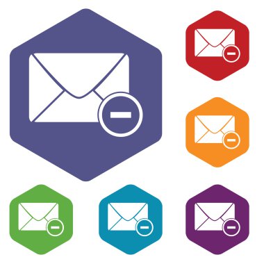 Mektup altıgen Icon set Kaldır