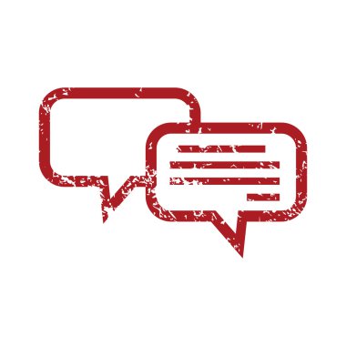 Kırmızı grunge simgesi sohbet