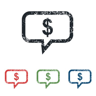 Doları mesaj grunge Icon set