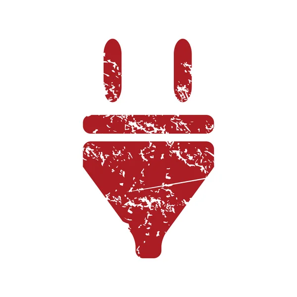 Dugó piros grunge ikon — Stock Vector